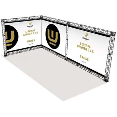 Crown Truss Messewand 15 L-Form 3 x 6 m - schwarz