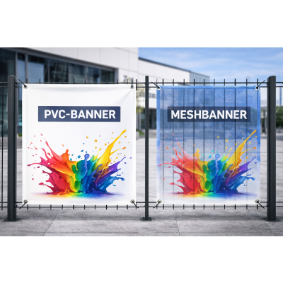 Werbebanner aus PVC oder Mesh